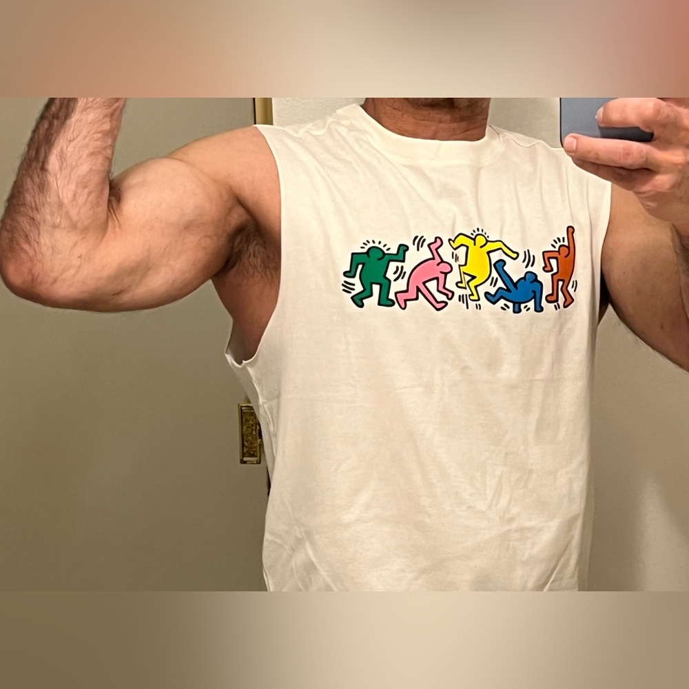 KEITH HARING Print on Both sides Muscle Shirts NEW S, M, L, XL, XXL NWT